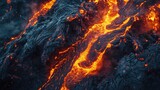 Experience the raw power of a volcanic magma eruption with mesmerizing lava flows. Ai Generated.