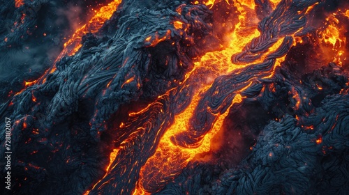 Experience the raw power of a volcanic magma eruption with mesmerizing lava flows. Ai Generated.