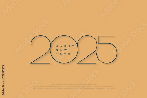 Classic 2025 design with slim and luxurious figures. Premium design 2025 for calendar, poster, template or poster design. photo