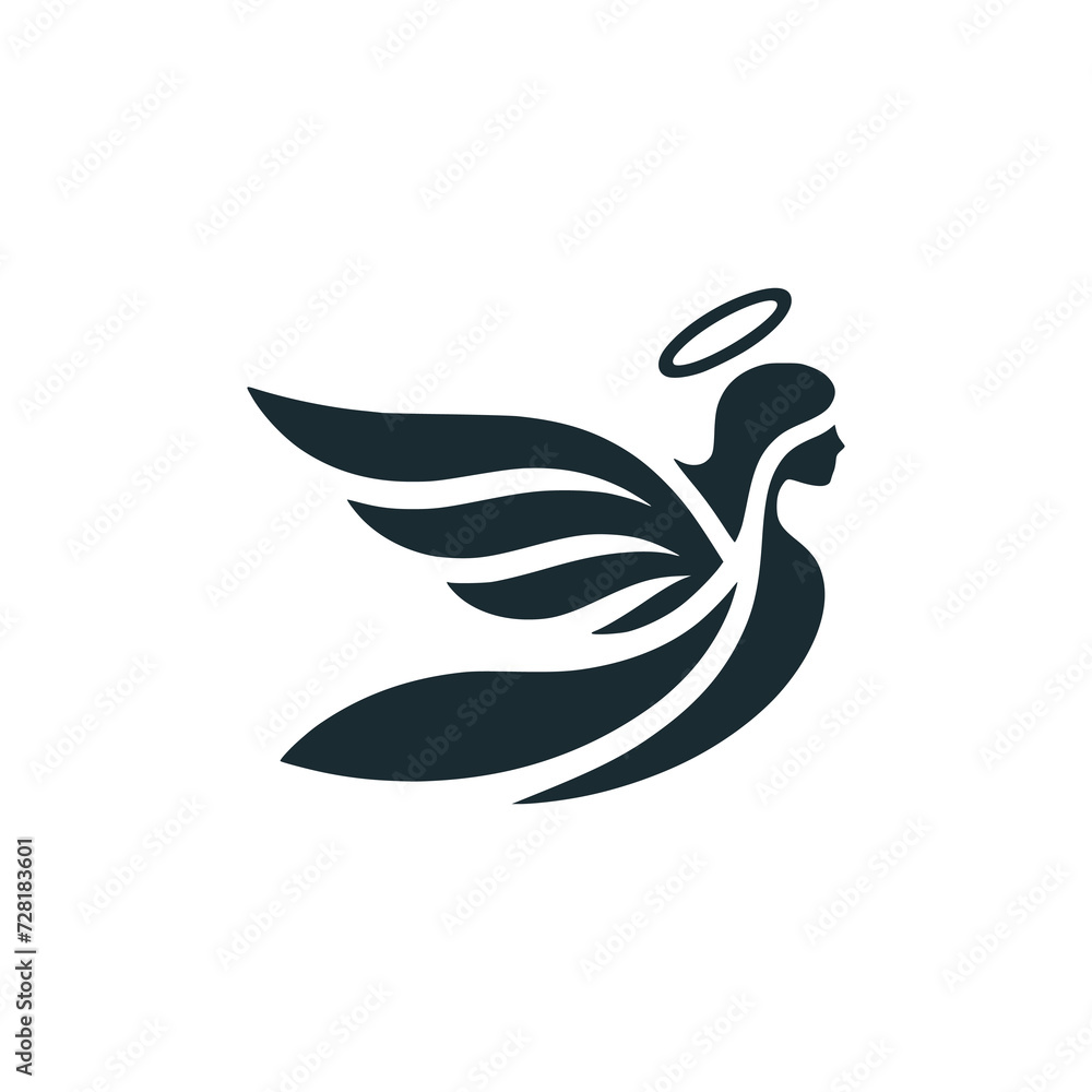 Obraz premium beautiful angel logo vector illustration template design