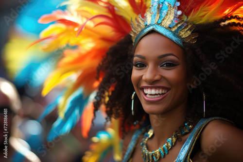 Carnival dancer on the parade on Brazil Street Parade
