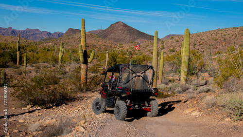 off road vehicles in the desert of Arizona near Quartzsite Az.