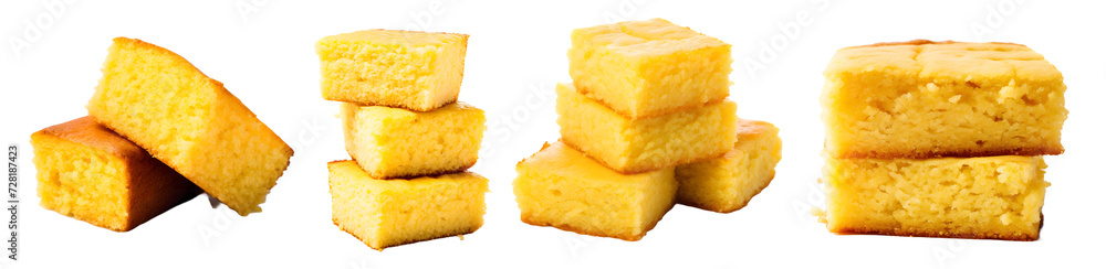 Cornbread transparent PNG background, white background , Generative Ai Cornbread transparent PNG background, white background , Generative Ai