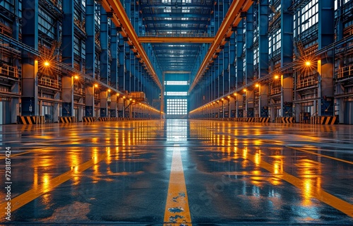 the interior of a large steel-constructed factory or industrial facility