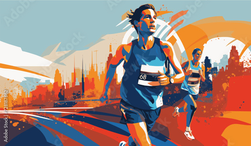 An sports person taking part in an athletics race