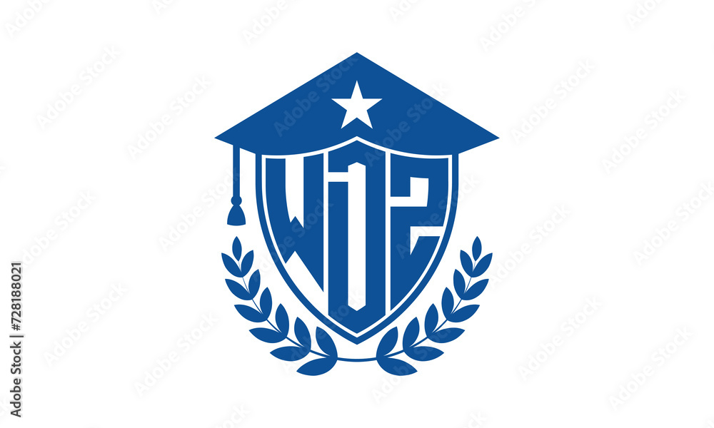 WDZ three letter iconic academic logo design vector template. monogram, abstract, school, college, university, graduation cap symbol logo, shield, model, institute, educational, coaching canter, tech WDZ three letter iconic academic logo design vector template. monogram, abstract, school, college, university, graduation cap symbol logo, shield, model, institute, educational, coaching canter, tech