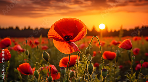 poppy field at sunset © Emma