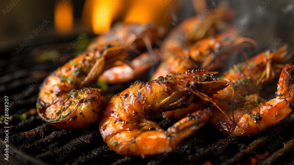Juicy jumbo shrimp coated in a bold medley of fiery blackening es expertly seared on a blazing hot grill. The smoky backdrop adds depth and intensity to this Cajuninspired