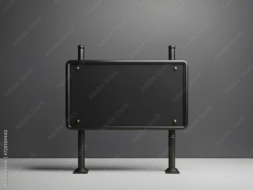 Obraz premium Black blank signboard mockup design. AI Art