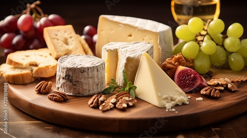Gourmet Cheese Platter with Grapes, Figs, and Pecans