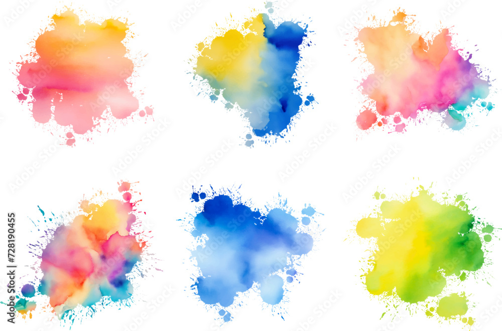 watercolor vector splashes; background for title and logo
