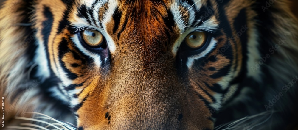 Tiger: A Stunning Display of Exquisite Fur Texture Creates an Undeniable Appeal to This Majestic Tiger's Fur Texture