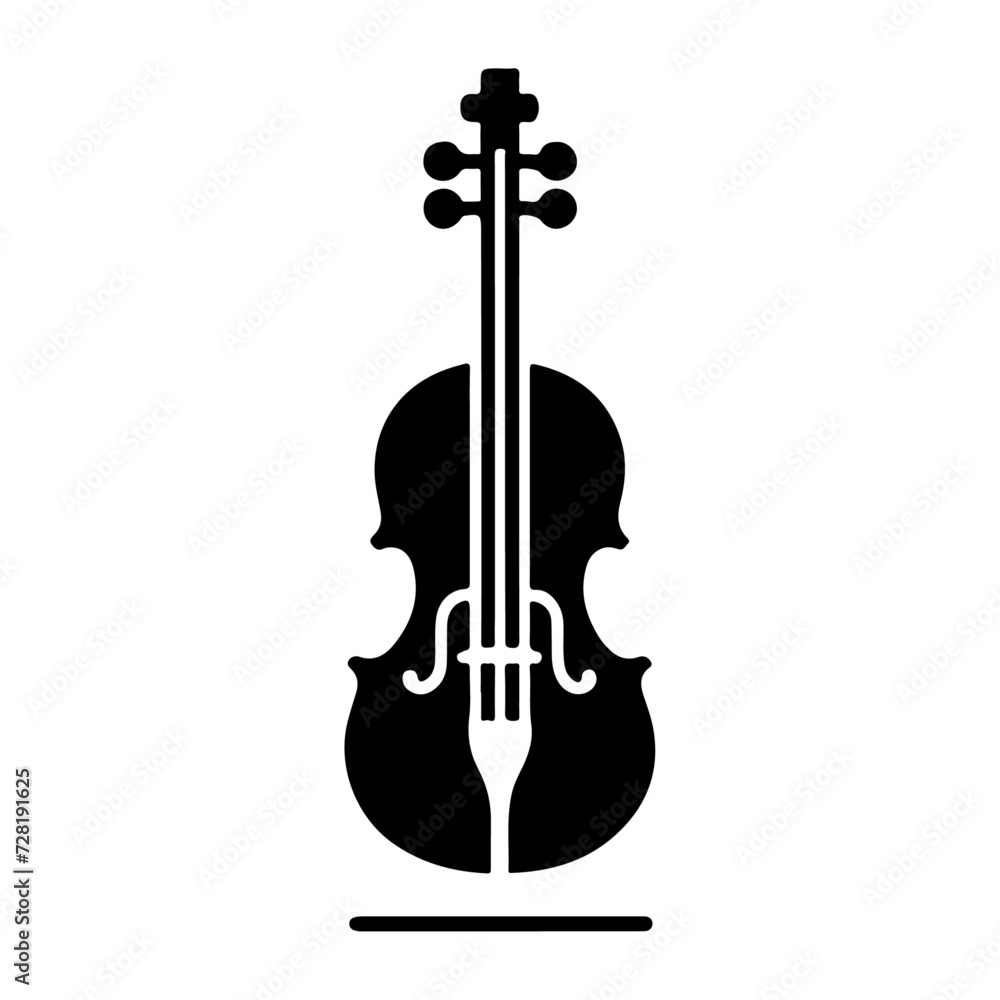 Fototapeta premium Violin vector art icon, clipart, symbol, silhouette
