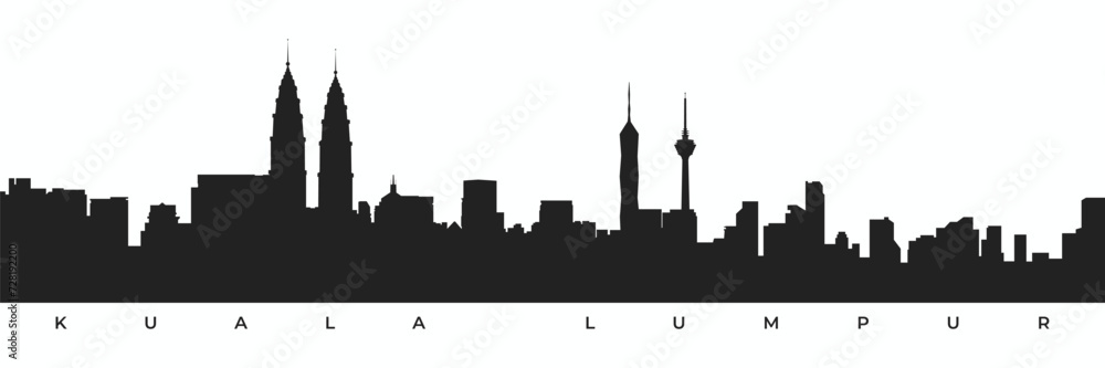 Kuala lumpur city skyline silhouette