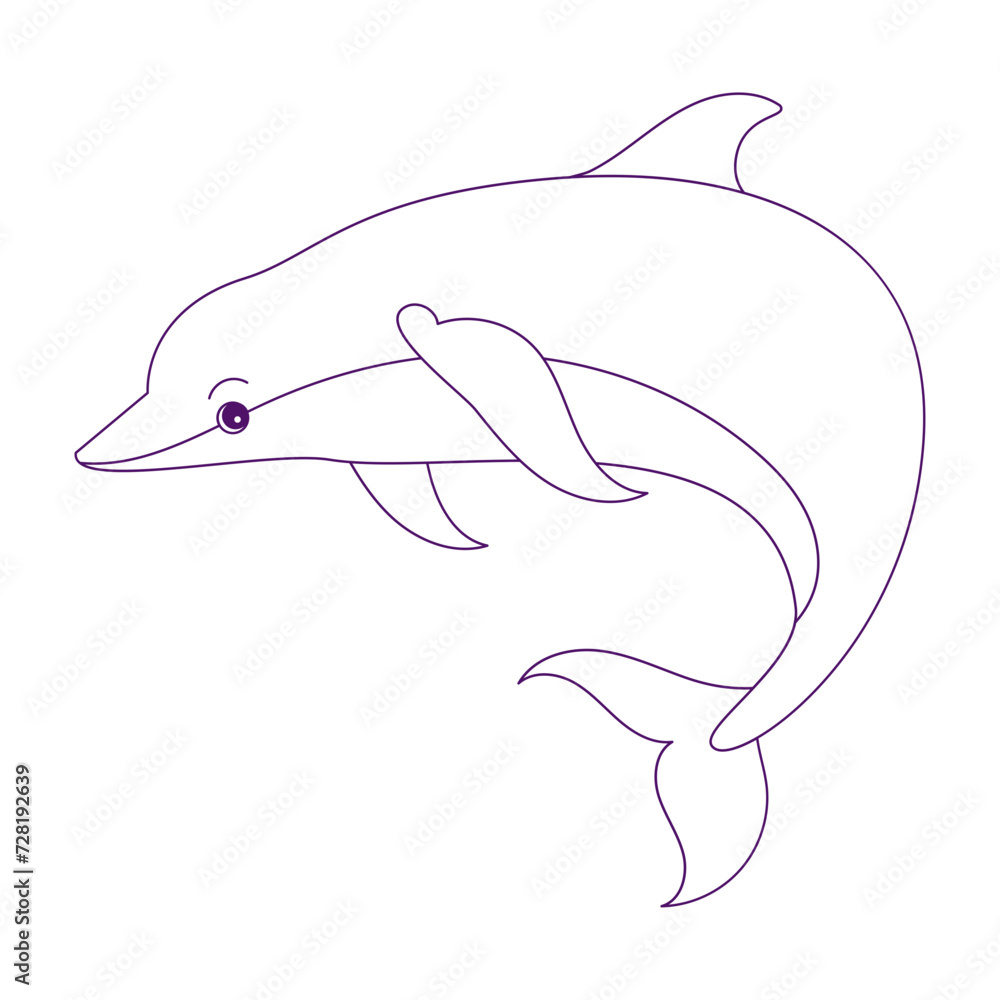 Dolphin Outline Illustration Dolphin Outline Illustration