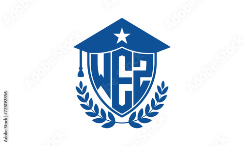 WEZ three letter iconic academic logo design vector template. monogram, abstract, school, college, university, graduation cap symbol logo, shield, model, institute, educational, coaching canter, tech photo
