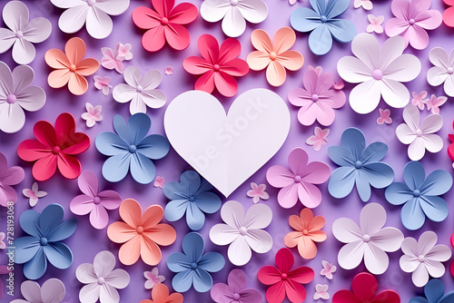 Bright floral Hearts paper Valentines day art background wallpaper for Love gift package © MVProductions