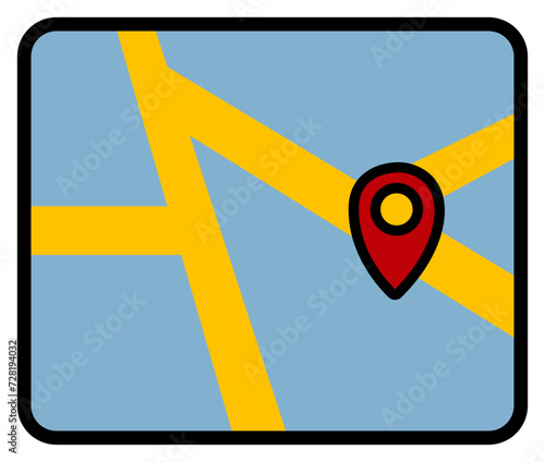 Location on Map Icon Illustration (ID: 728194032)