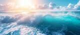 Mesmerizing Waves of a Beautiful Blue Ocean in a Summer Scene