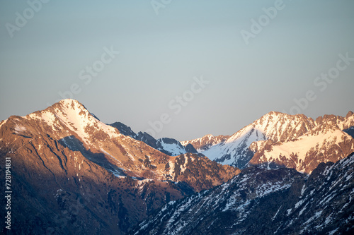 Mountains in the Pyrenees from the Grandvalira ski resort in Andorra