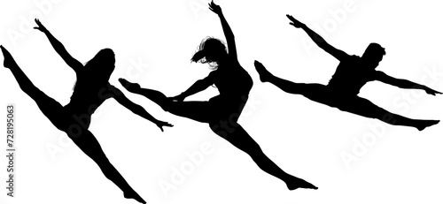 Fototapeta Naklejka Na Ścianę i Meble -  silueta, vector, baile, baile, mujer, danza, brinco