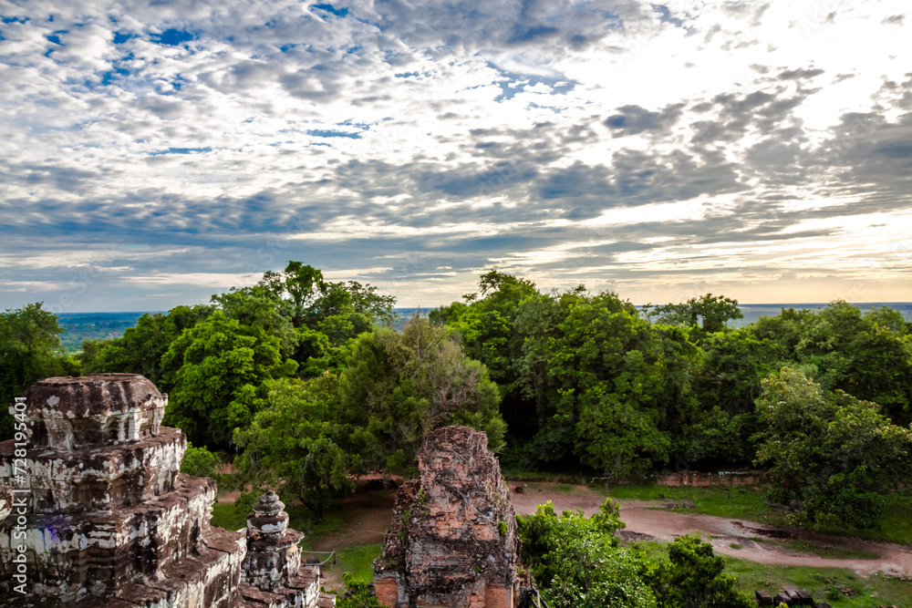 Landscape view over the Cambodian countryside from the summit of Phnom Bakheng,Siem Reap,Cambodia. Landscape view over the Cambodian countryside from the summit of Phnom Bakheng,Siem Reap,Cambodia.