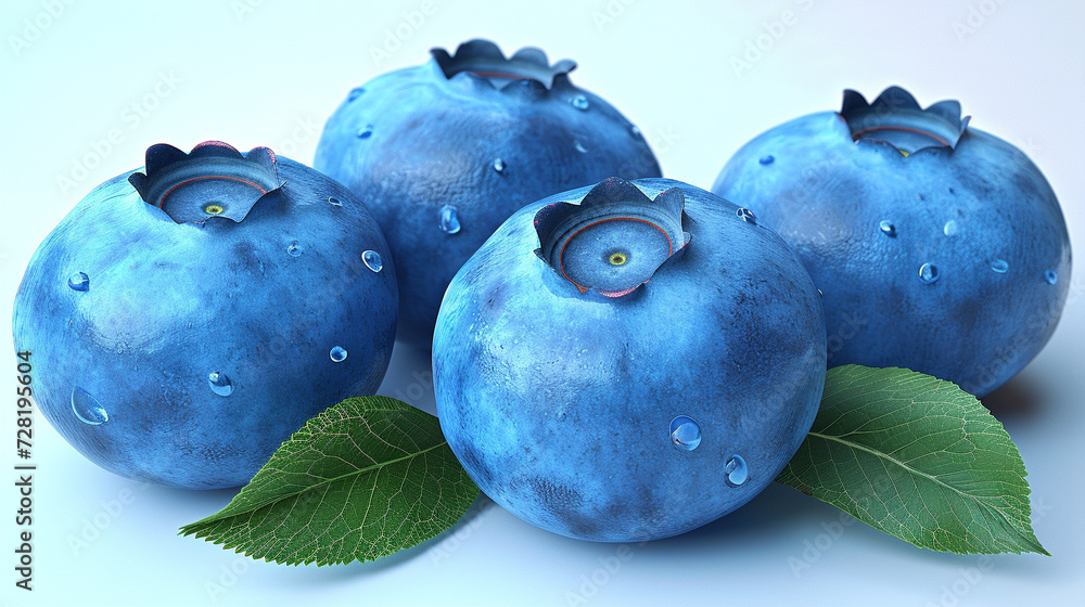 Obraz premium blueberries with leaves