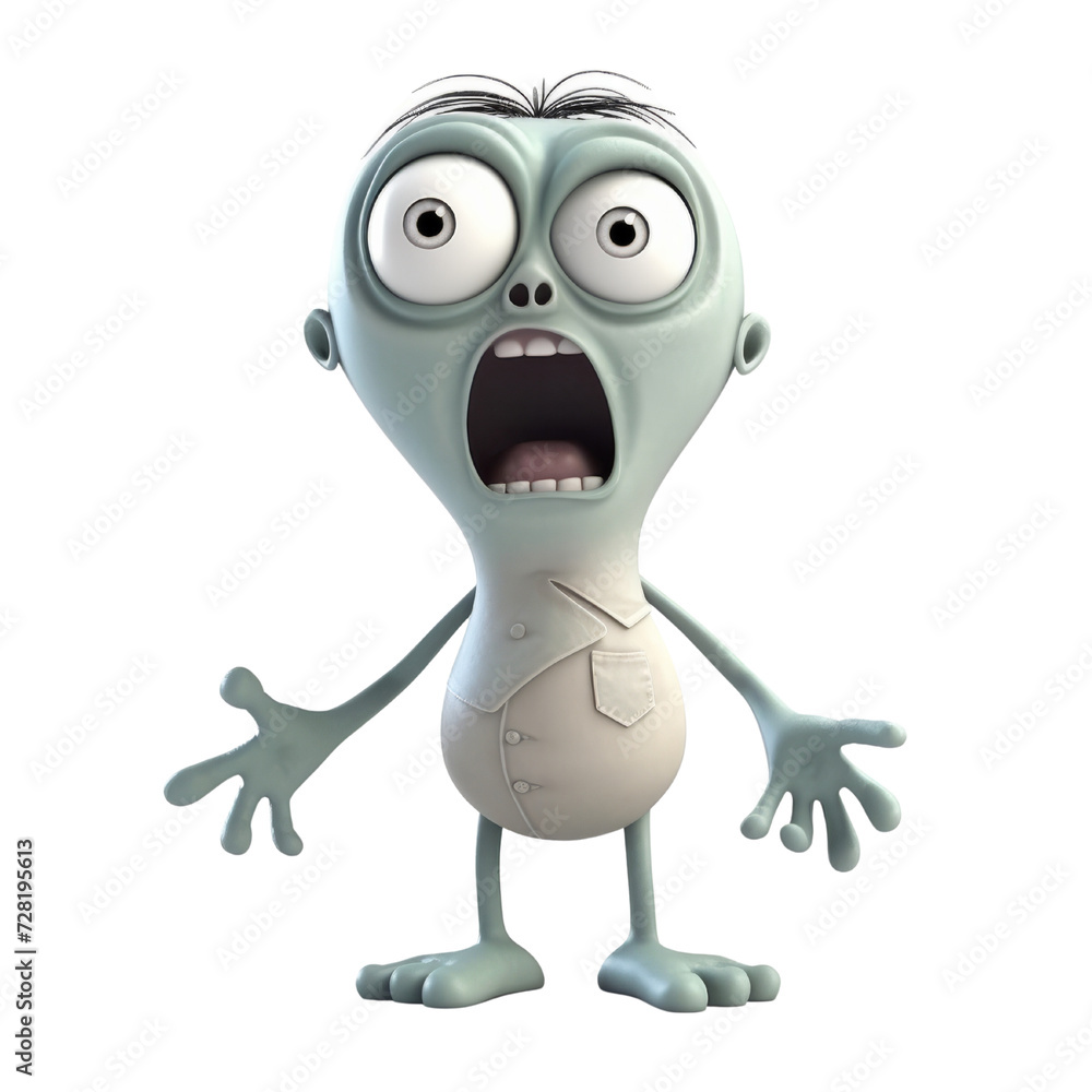 Cartoon Petrifying PNG Cutout, Generative AI Cartoon Petrifying PNG Cutout, Generative AI