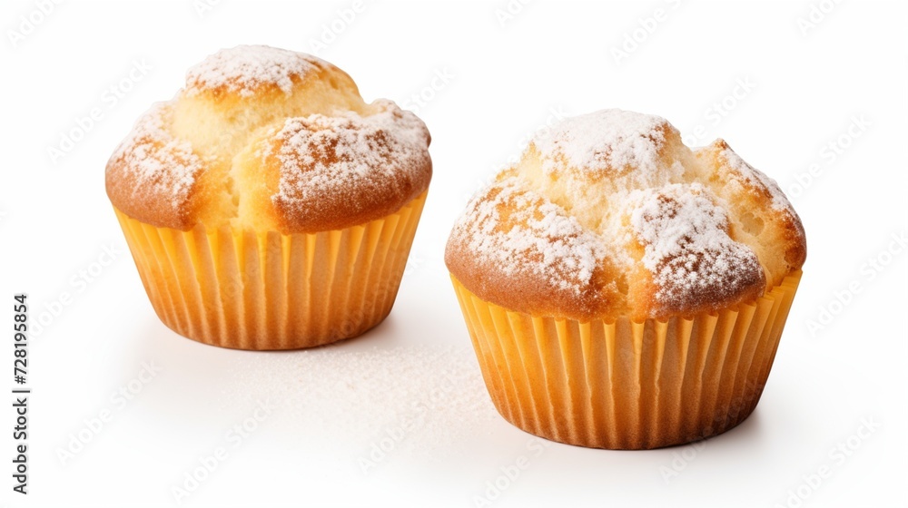 Viennese muffin pastry isolated on transparent or white background 