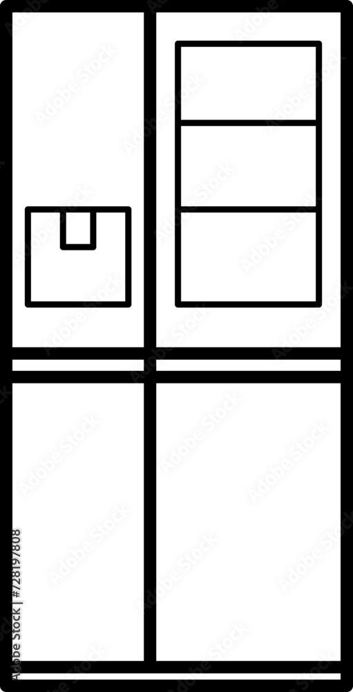 Smart Refrigerator Outline Illustration Vector Smart Refrigerator Outline Illustration Vector