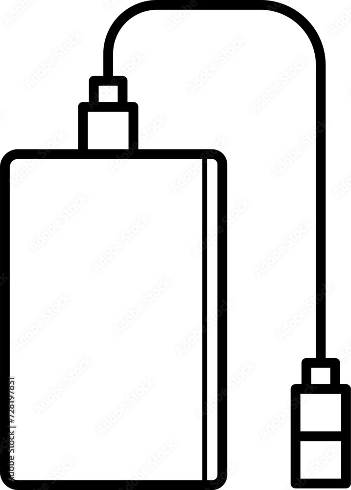 Obraz premium External Hard Drive Outline Illustration Vector