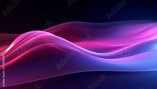 abstract light wave background with glowing neon curvy lines. Dynamic light flow, with blue purple neon light effect.