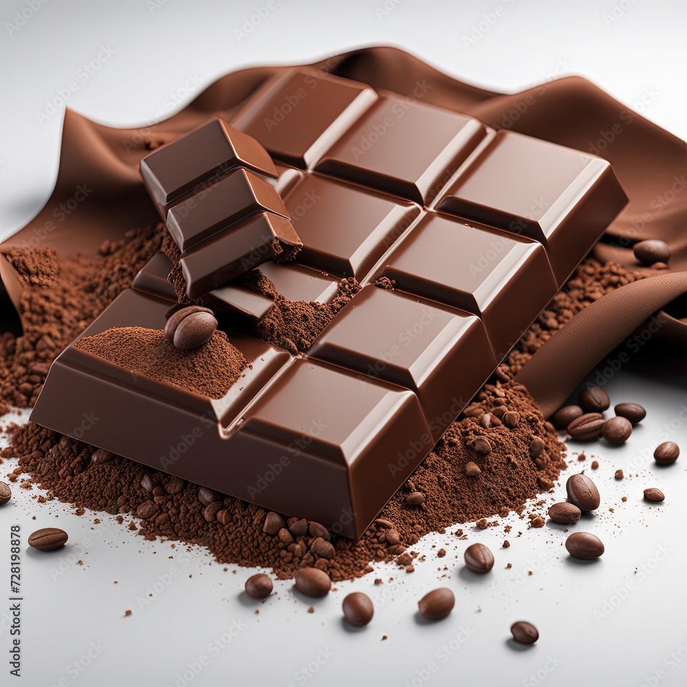 Milk Brown Chocolate Bar with coffee Generative AI Milk Brown Chocolate Bar with coffee Generative AI