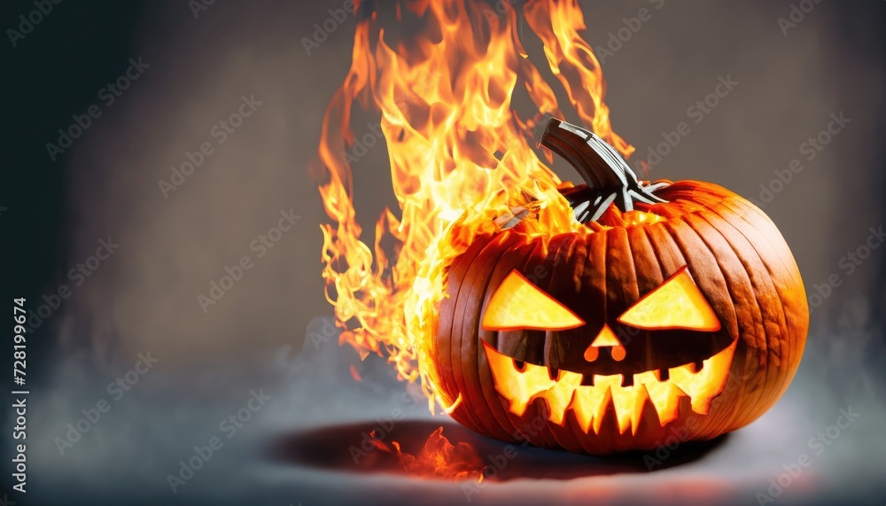 Fototapeta premium Halloween Pumpkin with copy space for Halloween concept