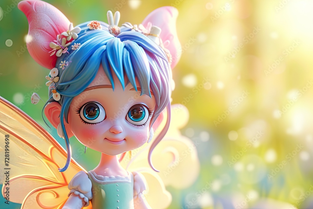 Beautiful and cute fairy tale character 3d illustration Beautiful and cute fairy tale character 3d illustration