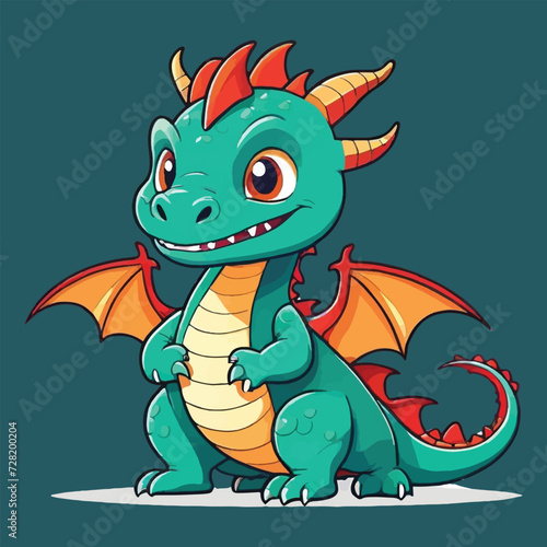 vector of cute dragon