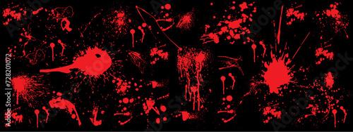 Set of black splashes.Vector paint splatters.
