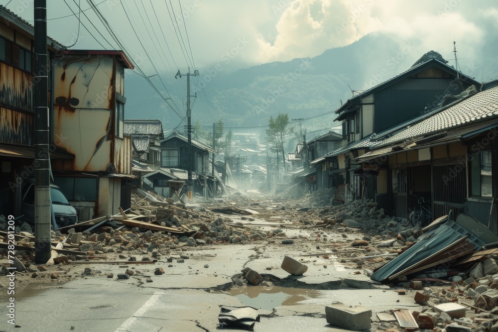 日本の災害のイメージ写真(地震・地面の亀裂・復興・救助・崩壊) 日本の災害のイメージ写真(地震・地面の亀裂・復興・救助・崩壊)
