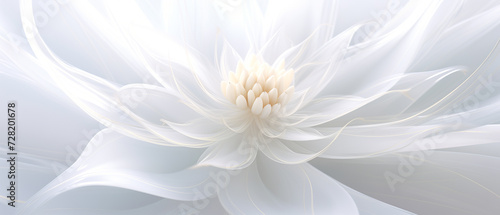 Details of blooming white dahlia fresh flower macro photography with copy space
