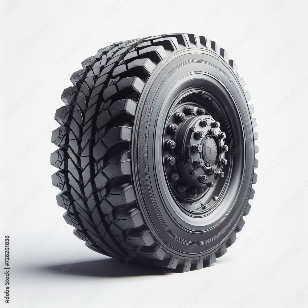 Fototapeta premium car wheel isolated on white