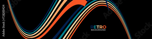 Abstract 1980's background design in futuristic retro style with colorful lines. banner, cover, poster, flyer, brochure, website. Retro background lines 70s, 60s, 80s, 90s. Vector illustration