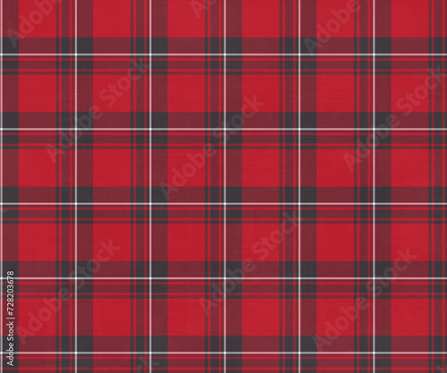Plaid pattern, red, black, white, seamless background for textile. Clothes, skirts, pants or decorative fabric. Vector illustration.