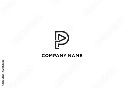 Letter P Initial Camera Video Logo Design Vector Icon Graphic Emblem Illustration