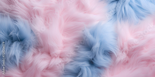 A blue and pink feathered background with a pink and blue pattern Fluffy cotton candy texture in soft pastel color background blue watercolor texture with wet brush strokes for wallpaper.