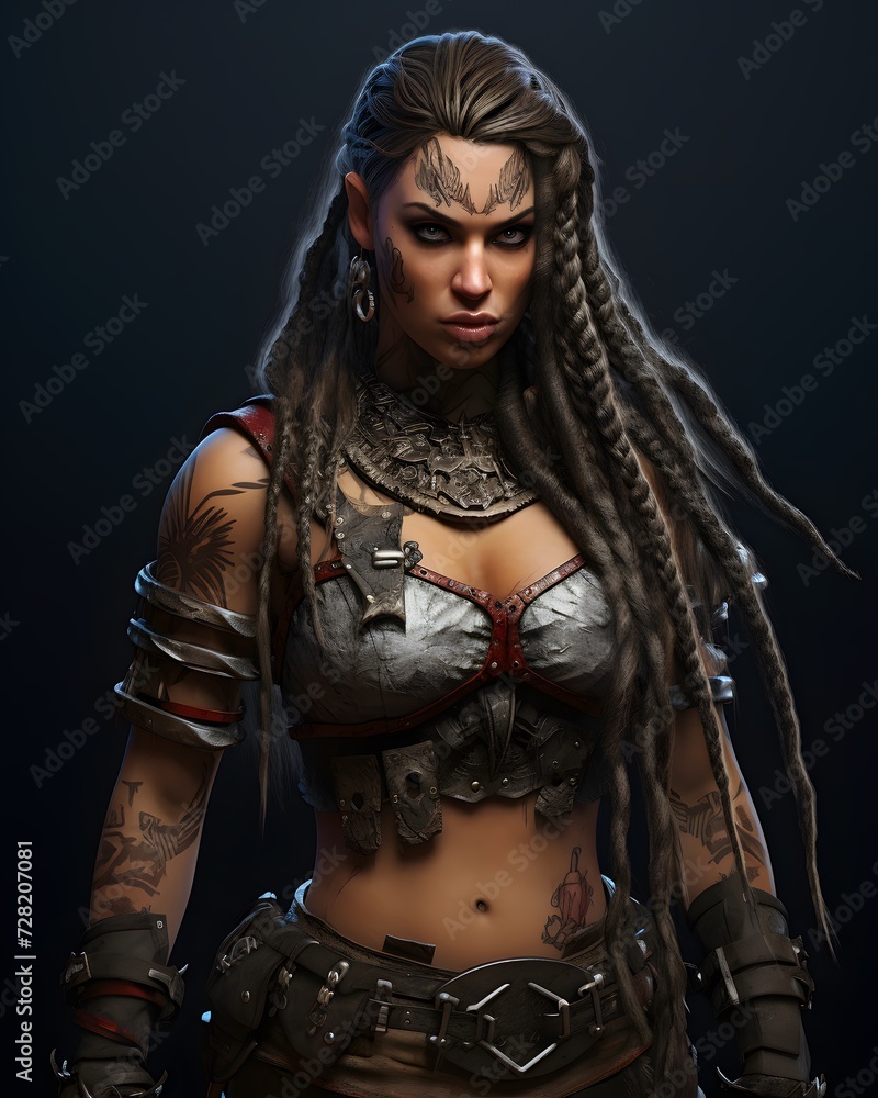 fearless female barbarian warrior