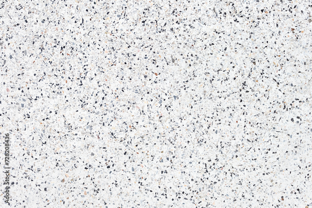 Terrazzo floor seamless pattern in top view. Polished smooth surface of marble, stone and concrete for architecture design, decoration interior exterior, texture print on tile and abstract background.