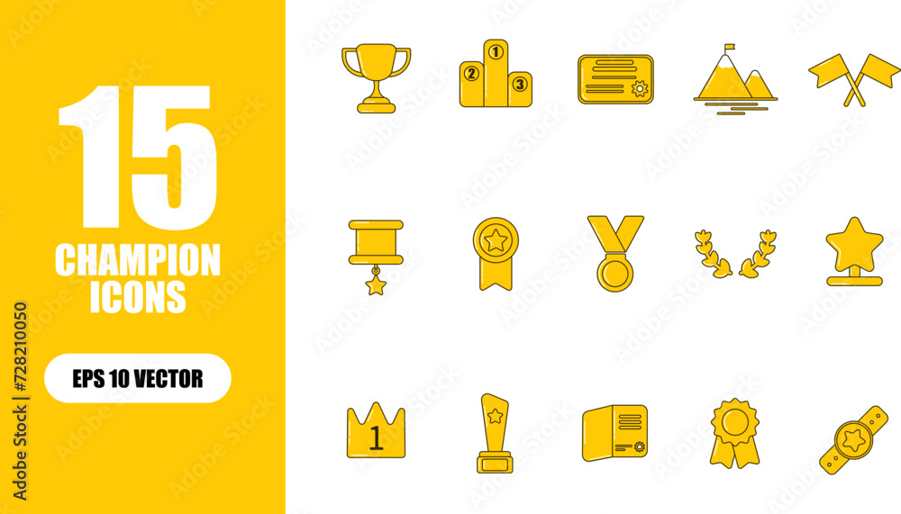 Fototapeta premium Champion Icon Illustration Collection
