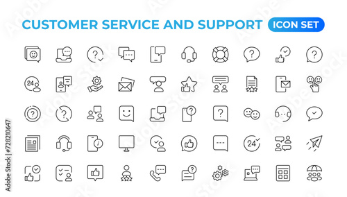 Customer service icon set.Contains customer satisfaction, assistance,