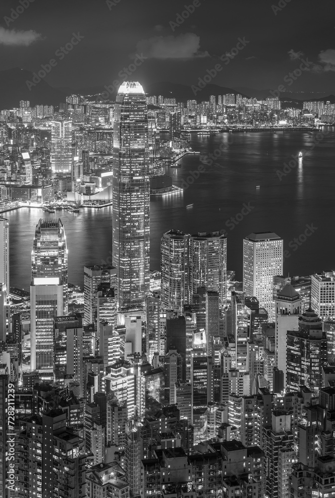 Victoria Harbor of Hong Kong city at night Victoria Harbor of Hong Kong city at night