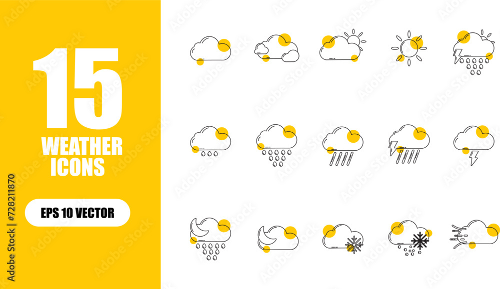 Fototapeta premium Weather Icon Illustration Collection